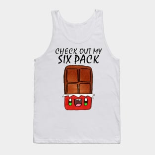 Check Out My Six Pack Funny Chocolate Tank Top